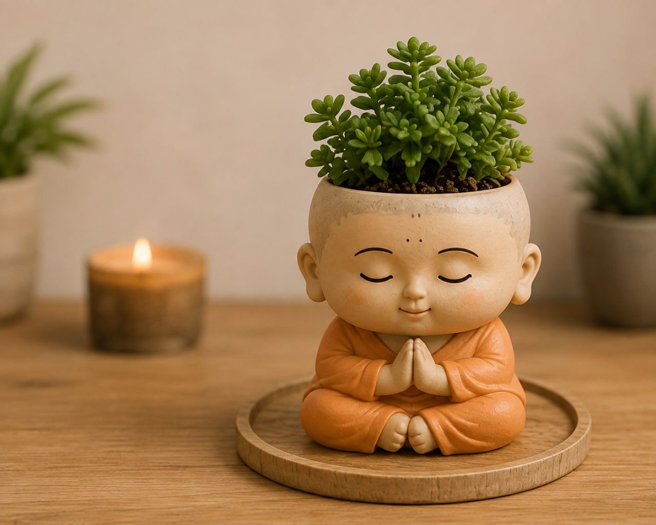 Concept B Meditating Monk Planter